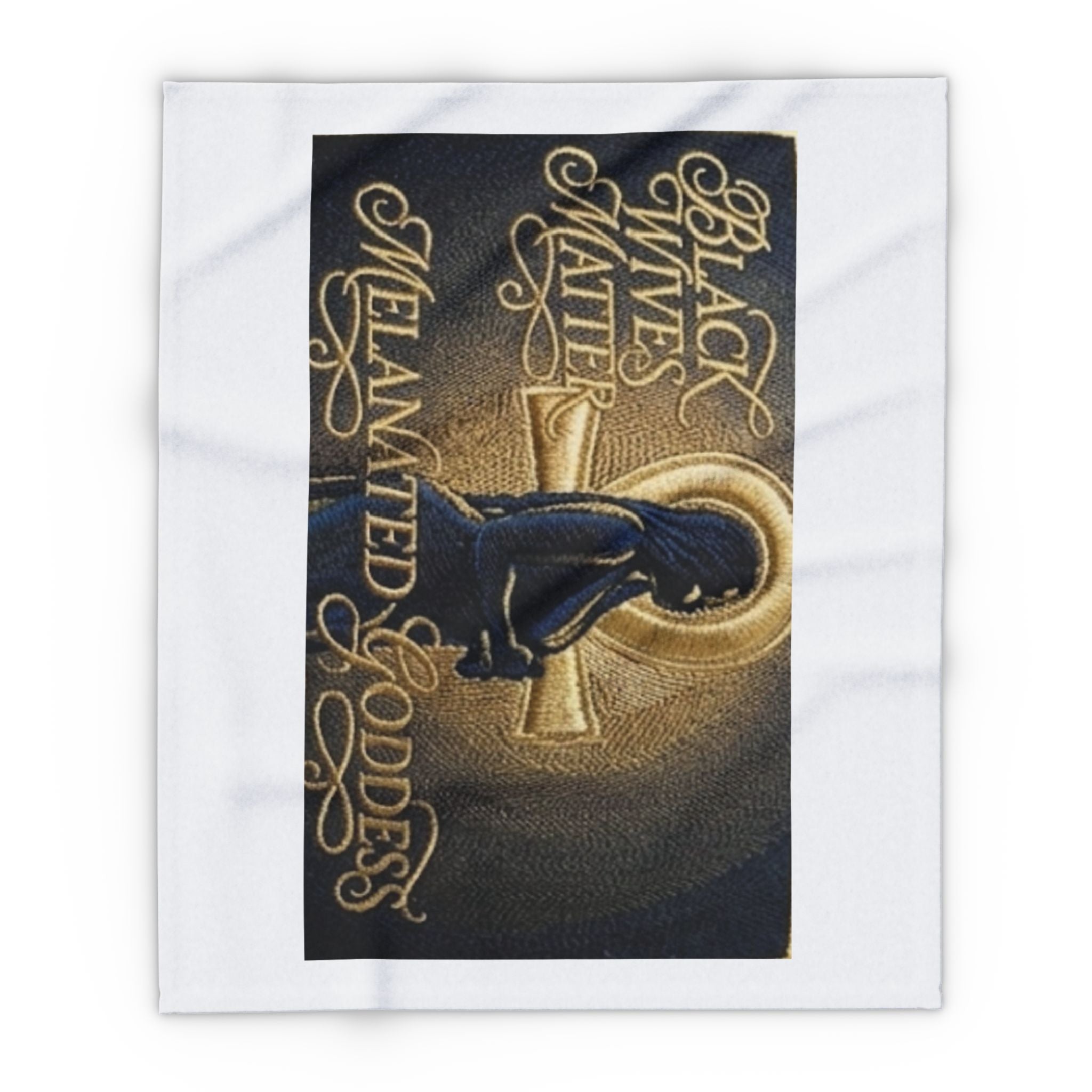 Melanated Goddess Fleece Blanket – "Black Wives Matter" Cozy Throw