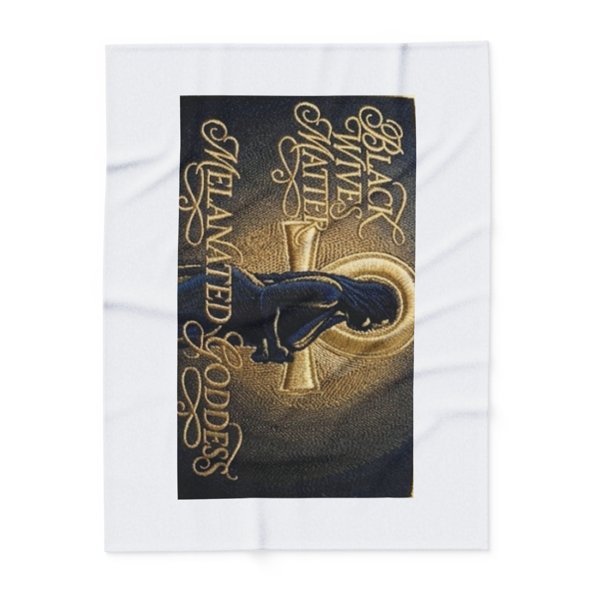 Melanated Goddess Fleece Blanket – "Black Wives Matter" Cozy Throw