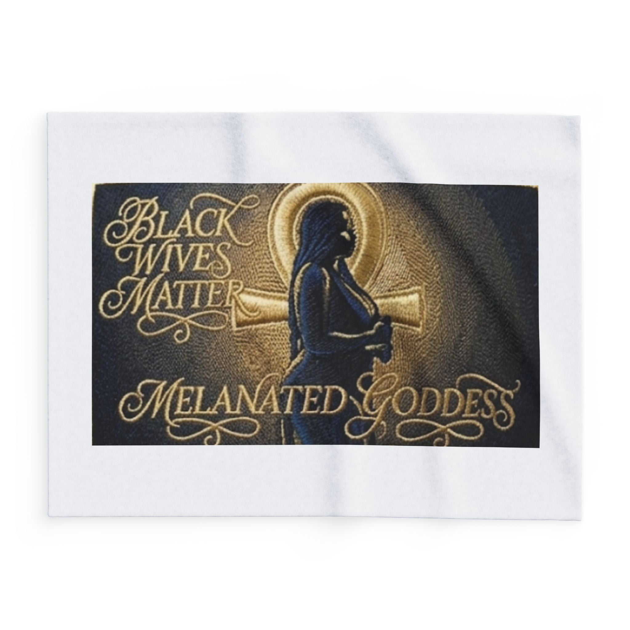 Melanated Goddess Fleece Blanket – "Black Wives Matter" Cozy Throw