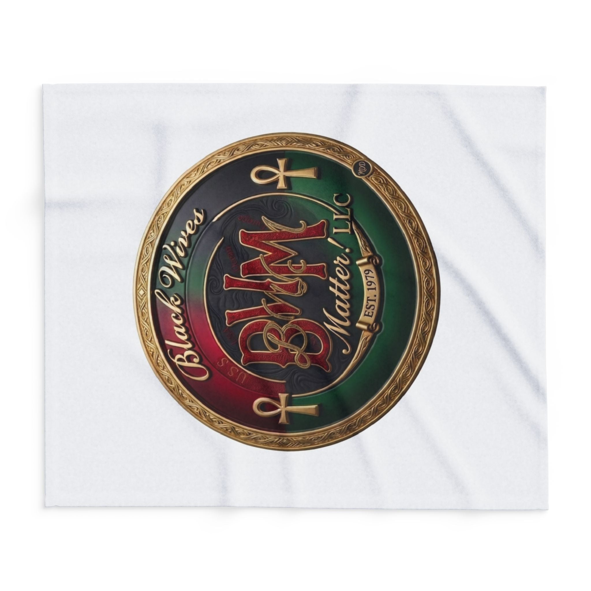 Arctic Fleece Blanket — Black Vines Matter Emblem Cozy Throw