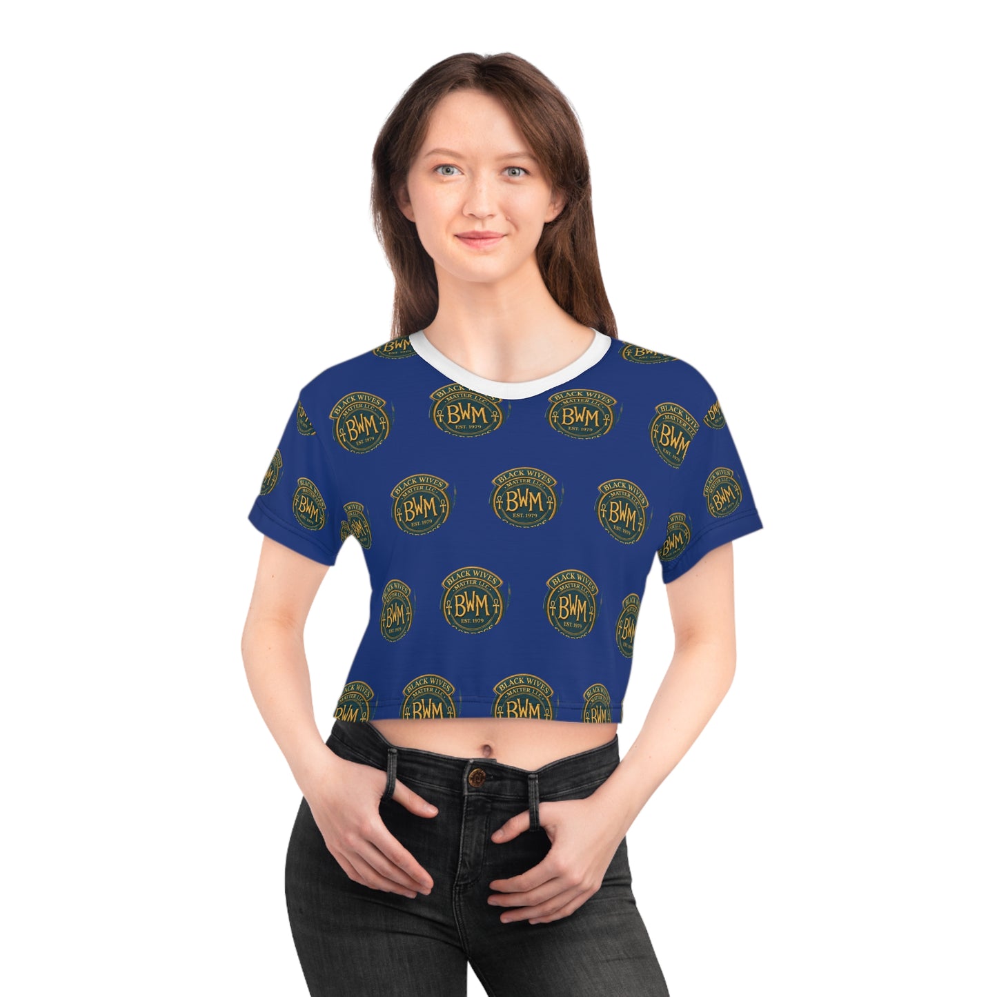BWM Melanated Goddess Sapphire Silver — Short Performance Set Crop Top
