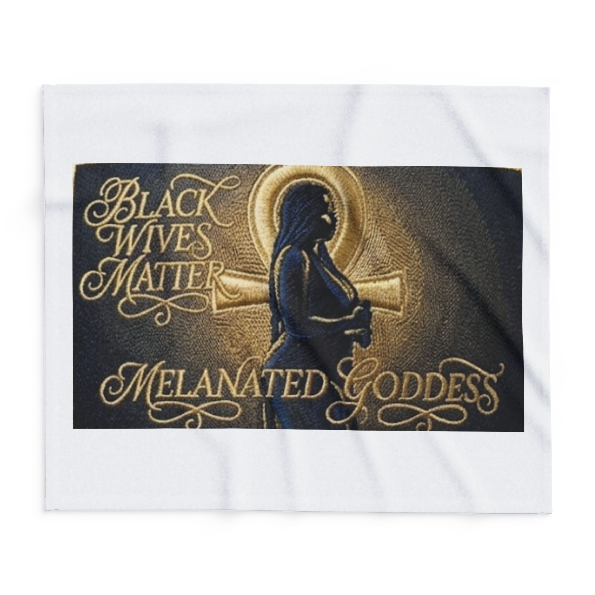 Melanated Goddess Fleece Blanket – "Black Wives Matter" Cozy Throw